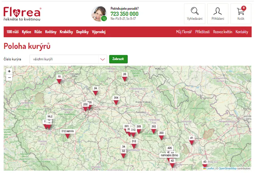 Sledování doručení květin online díky GPS
