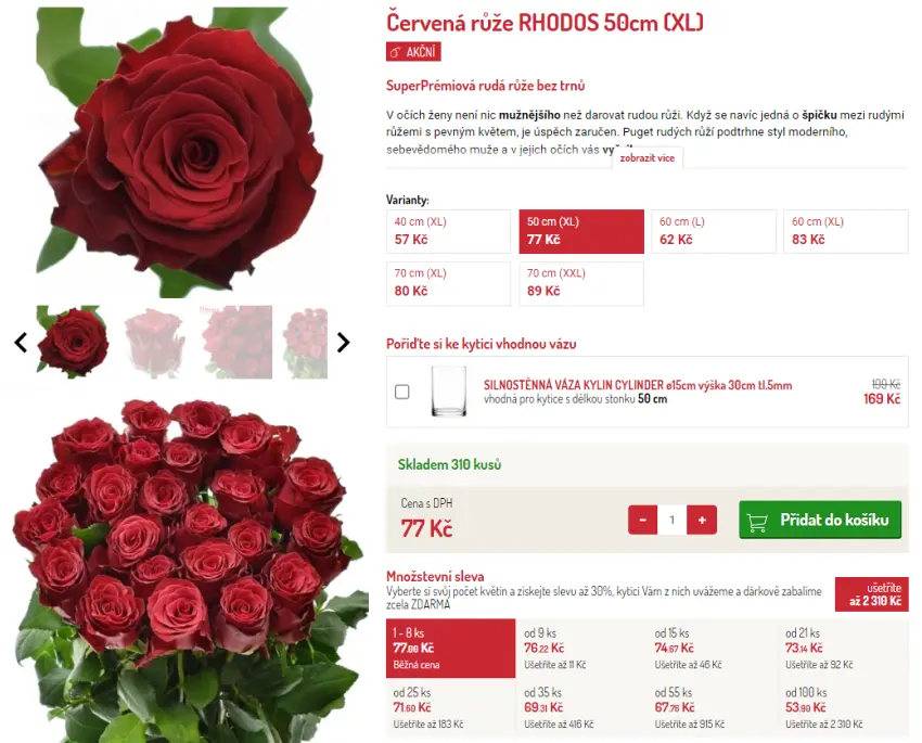 Vyberte si přesný počet růží do kytice k narozeninám se slevou