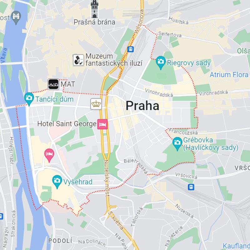 Mapa rozvozu Praha 2