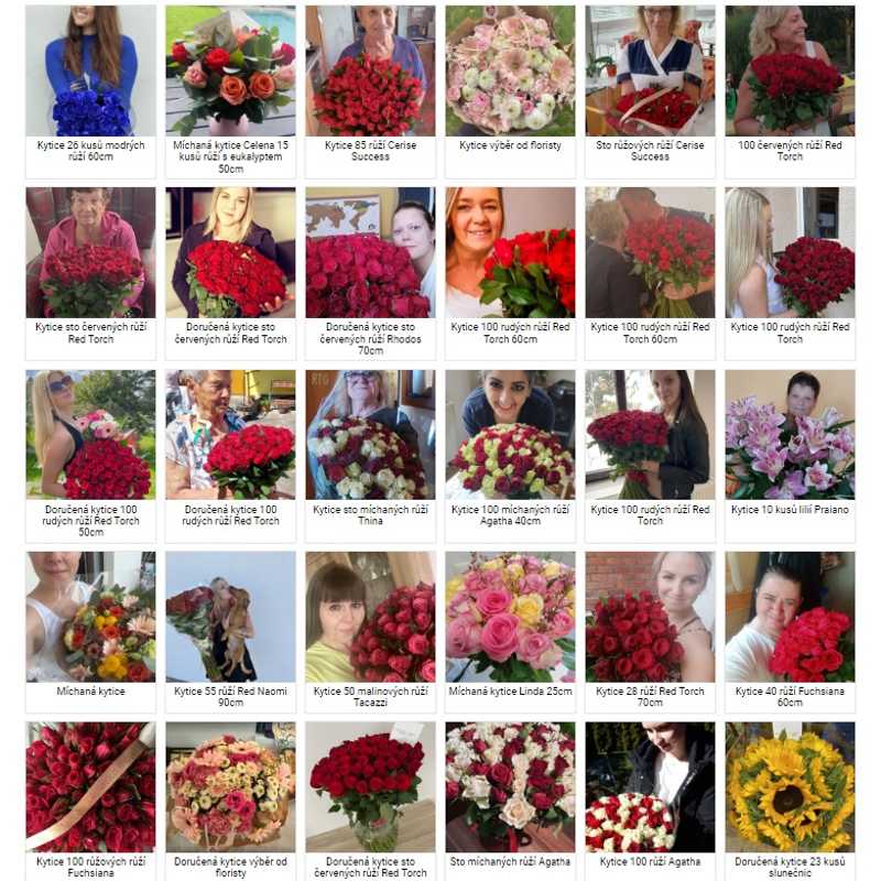 Fotografie květin z rozvozu v Jaroměři