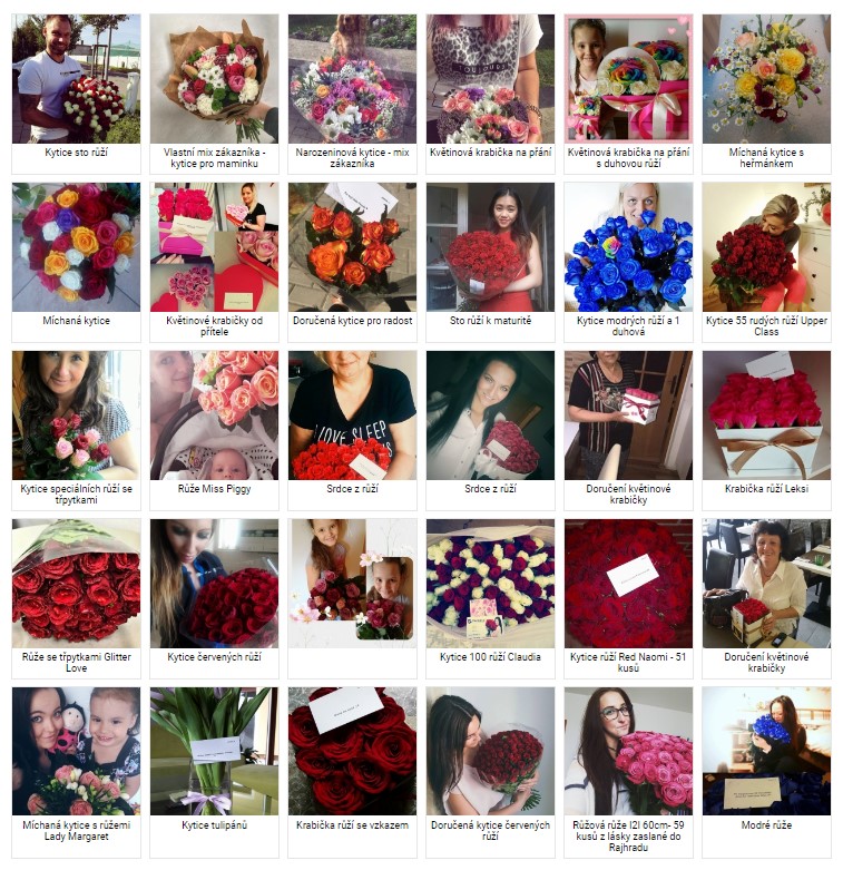 Fotografie květin doručených v Novém Bydžově od zákazníků