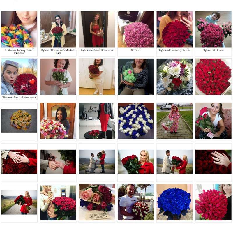 Fotografie doručených kytic rozvozem květin v Táboře