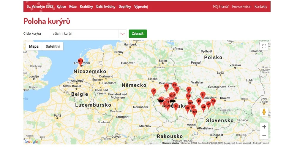 Rozvoz květin na Sv.Valentýna máte pod kontrolou