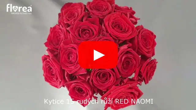 Video: Kytice 15 rudých růží RED NAOMI