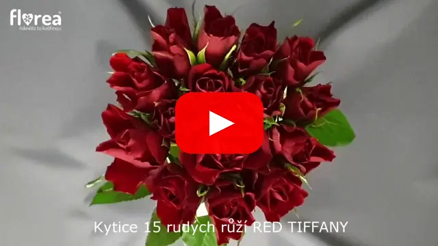 Video: Kytice 15 rudých růží RED TIFFANY