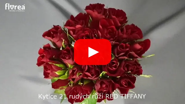 Video: Kytice 21 rudých růží RED TIFFANY