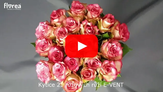 Video: Kytice 21 růžových růží E-VENT