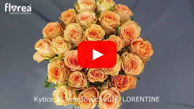 Video: Kytice 25 oranžových růží FLORENTINE