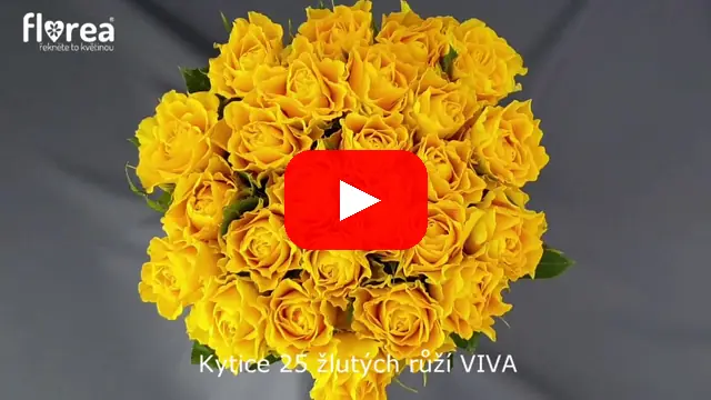Video: Kytice 25 žlutých růží VIVA