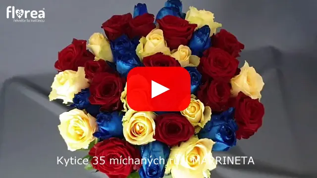 Video: Kytice 35 míchaných růží MARRINETA