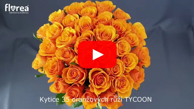 Video: Kytice 35 oranžových růží TYCOON
