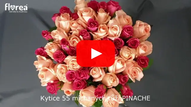 Video: Kytice 55 míchaných růží PINACHE