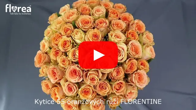 Video: Kytice 55 oranžových růží FLORENTINE