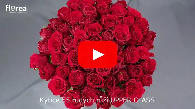 Video: Kytice 55 rudých růží UPPER CLASS