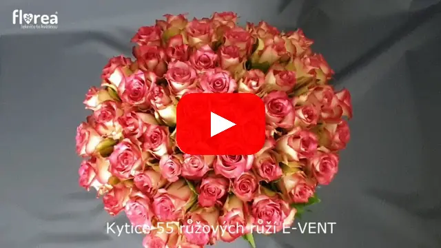 Video: Kytice 55 růžových růží E-VENT
