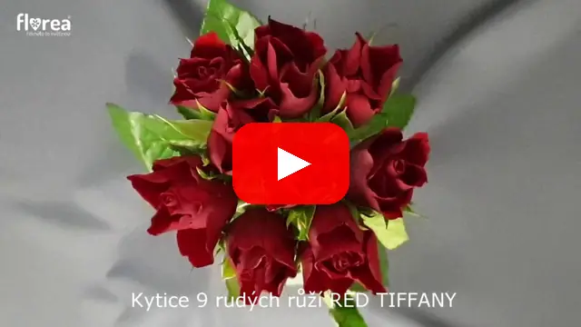 Video: Kytice 9 rudých růží RED TIFFANY