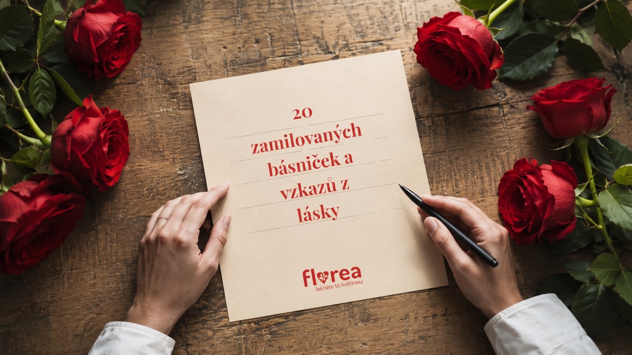 Zamilované básničky a vzkazy z lásky ke kytici
