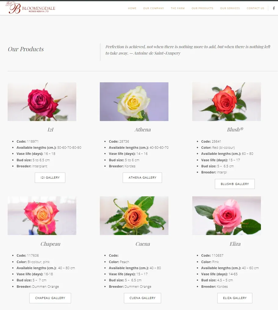 Náhled veřejného katalogu růží Bloomingdale Roses
