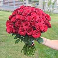 Doručená kytice červených růží