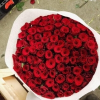 Kytice sto rudých růží Upper Class