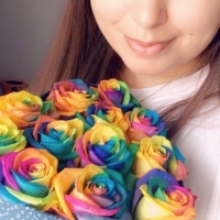 Krabička duhových růží Rainbow