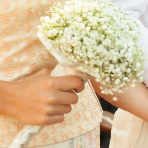Svatební kytice pro nevěstu z gypsoplily