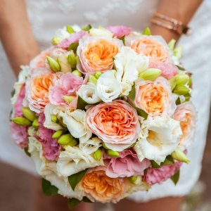 Svatební kytice pro nevěstu z růží David Austin - růže Wedding Rose Juliet
