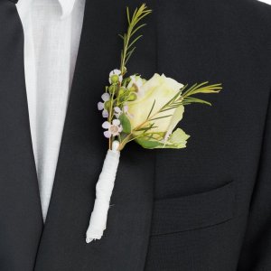 Kytice-korsáž pro ženicha ze žluté růže