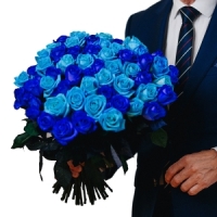 Farbené a modré ruže