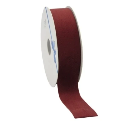Sametová stuha s řezaným okrajem 25 mm x 10 m vínová 