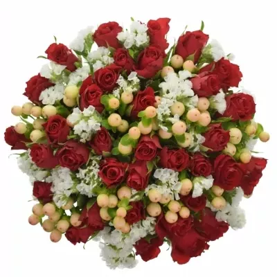 Míchaná kytice 55 vícebarevných květin ANTIGONE 50 cm
