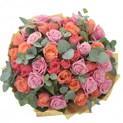 Míchaná kytice 41 vícebarevných květin CELENA 40 cm