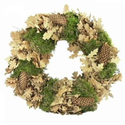 Adventní věnec mech dub šišky Ø40cm 