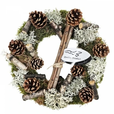 ADVENTNÍ VĚNEC na dveře listy a plody (108817-1)