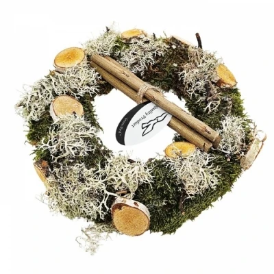 ADVENTNÍ VĚNEC na dveře listy a plody (108817-2)
