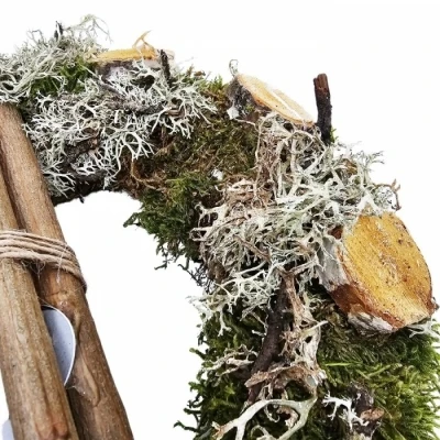 ADVENTNÍ VĚNEC na dveře listy a plody (108817-2)