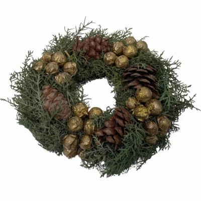ADVENTNÍ VĚNEC na dveře listy a plody (16145-03)