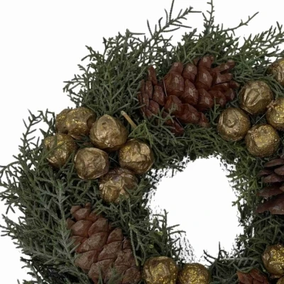 ADVENTNÍ VĚNEC na dveře listy a plody (16145-03)