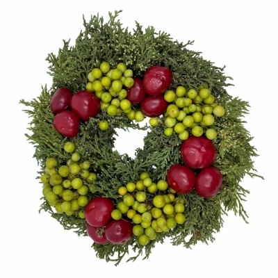 ADVENTNÍ VĚNEC na dveře listy a plody (16145-6)