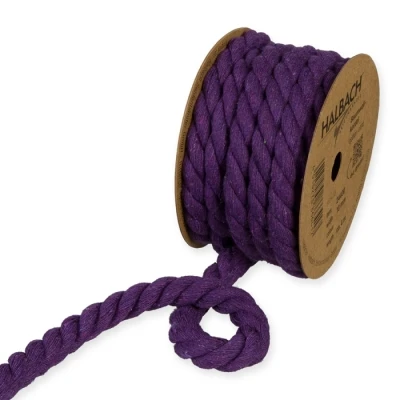 Bavlněný provázek fialový 10mm x 4m