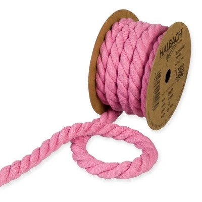 Bavlněný provázek růžový 10mm x 4m