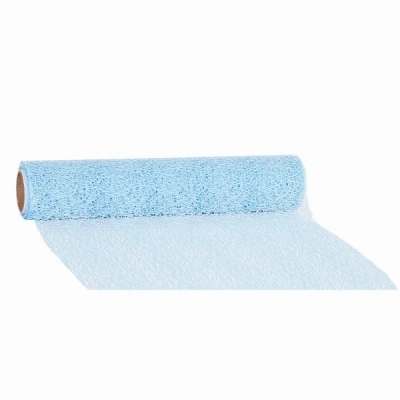 Pavučinový dekorativní běhoun na stůl 280 mm x 2,5 m světle modrá