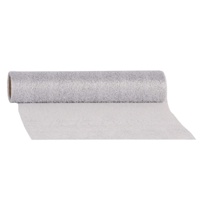 Běhoun na stůl Shiny web 280 mm x 5 m stříbrná