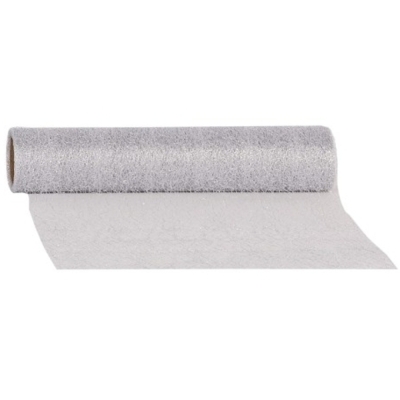 Pavučinový běhoun Shiny 280 mm x 5 m stříbrná