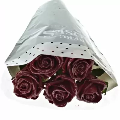 Bílá růže WAX DARK RED 70cm