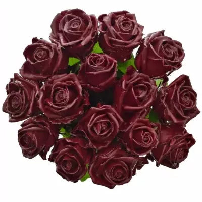 Bílá růže WAX DARK RED 70cm