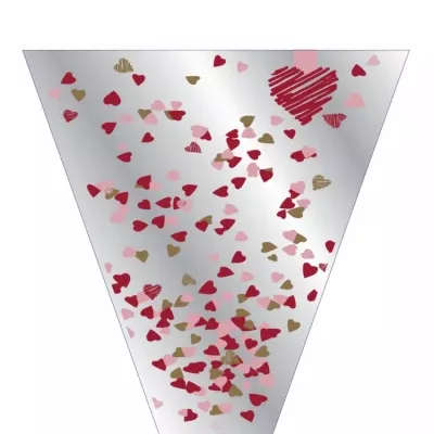 Celofánový obal Confetti Love 60x35x12cm red/pink