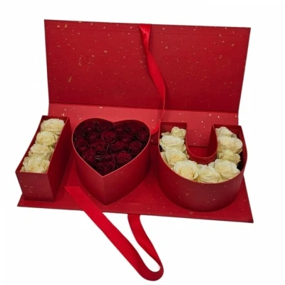 Červený I Love You Box růží 002