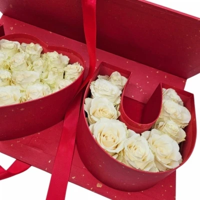 Červený I Love You Box růží 003