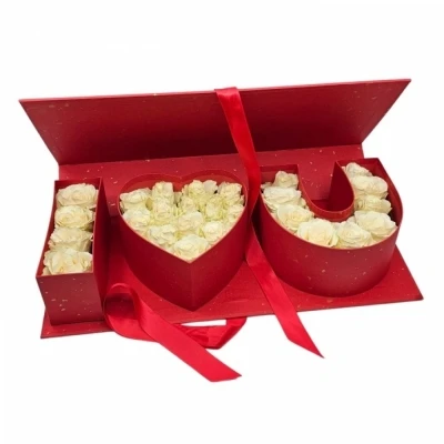 Červený I Love You Box růží 003